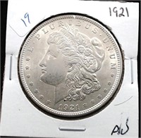 1921 MORGAN DOLLAR AU