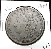 1881 MORGAN DOLLAR VF