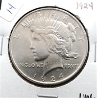 1924 PEACE DOLLAR UNC