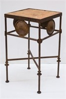 Vintage Wrought Iron & Terracotta Side Table