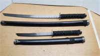 Matching Black Snake Skin Styled Shealth Swords