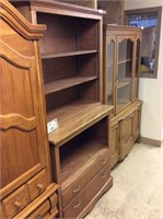 wooden display/bookcase with drawers
