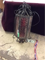 Vintage hanging lamp red glass