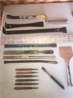 Lot of punch and chisel tools