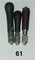 Three rosewood tool handles