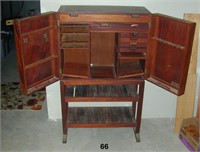 Nice wooden tool chest with trestle or stand