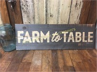 Wooden painted Farm To Table sign