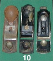 Three iron and/or steel block planes