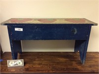 Shabby chic wood bench with Apple design