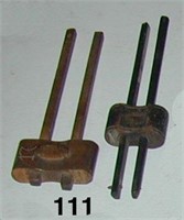 Pair of unusual twin-beam marking gages; the one o