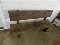 Early Knotted Pine Bench