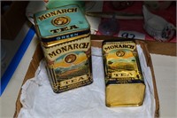 2 MONARCH TEA CANS