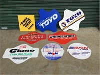 8 x assorted tyre plastic signs