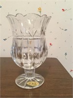 7in  Block handcrafted crystal hurricane vase