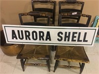 AURORA SHELL DOUBLE SIDED PORCELAIN SIGN