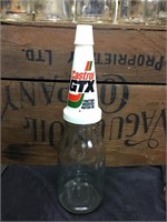 Genuine litre oil bottle & Castrol plastic top