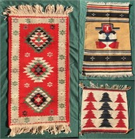 Native American runner/rug and two weavings