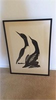 Framed Sketch Of Birds by Barday 1964