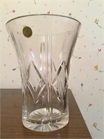 Hand cut 8” crystal Czech republic flower vase