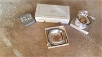 Wooden Family box, Jewelry Bow,Silver Plated