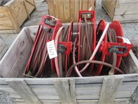 Crate with (4)Pnuematic 3/4" Hose Reels