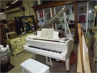 DH Baldwin baby grand piano white lacquer w/ elect