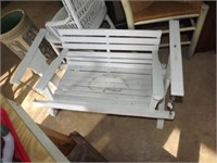 Child's porch swing in white paint