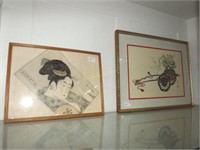 2 framed oriental paintings