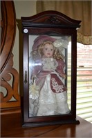 Porcelain Doll In Wood Case