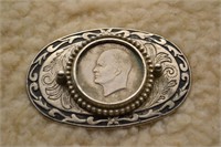Eisenhower Silver Dollar Belt Buckle