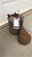 Galvinized gas can & funnel