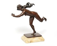 Continental Bronze Sculpture, Nude Woman, 19th C.