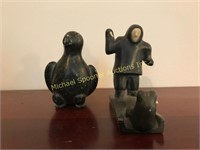 TWO INUIT STONE CARVINGS