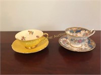 TWO SHELLEY CUPS AND SAUCERS