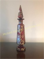 19TH CENTURY BOHEMIAN RUBY TOILETRY BOTTLE