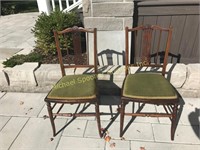 PAIR DELICATE EDWARDIAN MAHOGANY SIDE CHAIRS