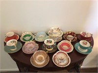FOURTEEN ASSORTED ENGLISH CUPS AND SAUCERS