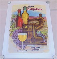 Amadu Gonzalez. California Wine Poster.