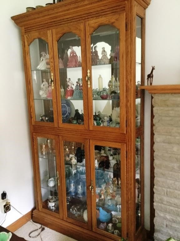 Lighted Display Cabinet with Collectibles