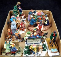 10 Christmas Village Action Figurines Collectible