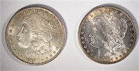 1881-S & 1884- MORGAN SILVER DOLLARS, CH BU