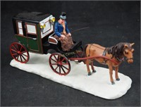 Christmas Village Stage Coach Carriage 8" Figurine