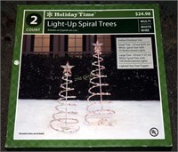 2 Spiral Wire Light Up 3 & 4 Ft Christmas Trees