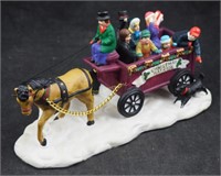 Christmas Village Hayride Children Wagon Figurine