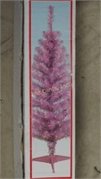 Pink 4' Pre Lit Tinsel Artificial Christmas Tree