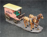 Vtg Christmas Antique Delivery Wagon W Horses