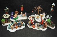 8 Pcs Christmas Village Out Door Scene Figurines