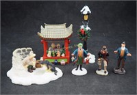 China Stand Ice Fisherman & 4 Piece Figurines Lot