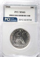 1866 SEATED HALF DOLLAR PCI GEM BU