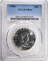 1950 FRANKLIN HALF DOLLAR PCGS PROOF 64